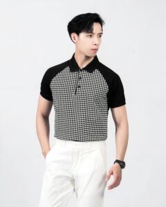 polo cotton phối họa tiết