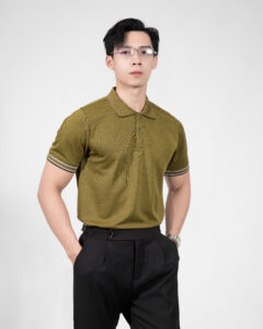 polo trơn phối bo tay