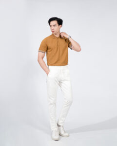 Polo trơn tay phối bo