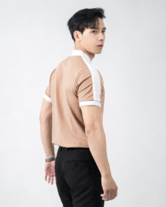 polo cotton phối vai