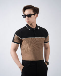 Polo cotton phối