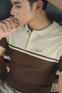 Polo dệt kim thêu logo CF