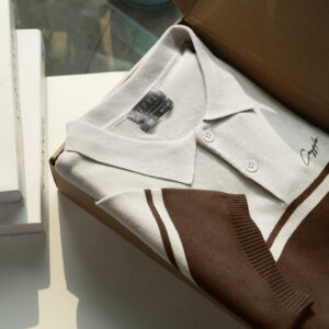 Polo dệt kim thêu logo CF