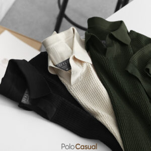 Polo dệt kim trơn Ceffylo
