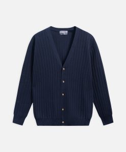 Áo khoác Cadigan len Ceffylo form relax fit L232S1019251019 - Xanh Navy