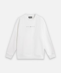 Áo nỉ Ceffylo lót lông ngực in chữ AN232S919251022 - Trắng