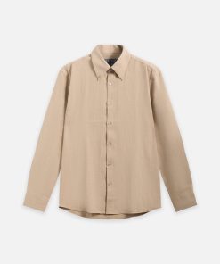 SM dài tay gân sọc cúc chân cổ CF SM232S3019251027 - Camel