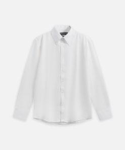 SM dài tay gân sọc cúc chân cổ CF SM232S3019251027 - Trắng