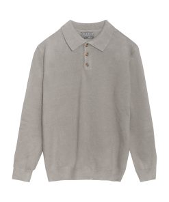 POLO LEN DÀI TAY CỔ CÚC CF P232S1019241017 - Ghi