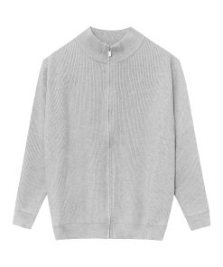 Khoác len kéo khóa basic CF L232S1019250914 - Xám nhạt