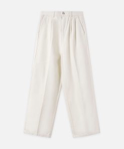 Quần Khaki xếp li ống rộng CF QK02S519251014 - Trắng