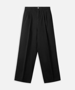 Quần Khaki xếp li ống rộng CF QK02S519251014 - Đen