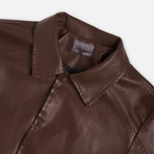 áo khoác da nam cổ bẻ