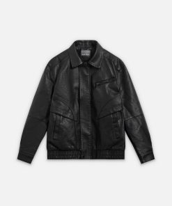 Áo khoác da CF lót lông cổ đức khóa ngực K232S2219251119 - Đen