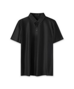 Polo không đường may vân tổ ong CF260410 - Đen