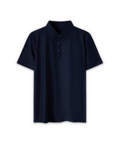 Polo không đường may vân tổ ong CF260410 - Xanh navy