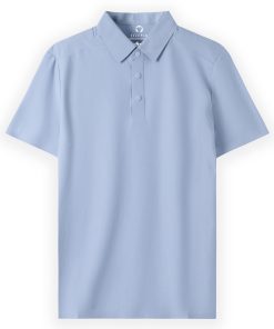 Polo không đường may trơn đáp vai CF260310 - Xanh da trời nhạt