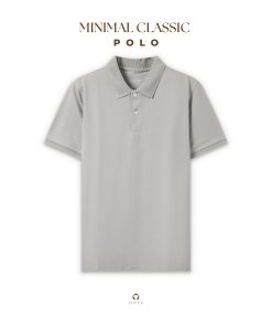 Polo nam cộc tay trơn CF260324 - Ghi nhạt