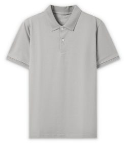 Polo nam cộc tay trơn CF260324 - Ghi nhạt