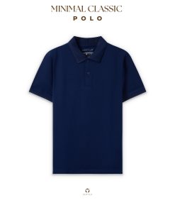 Polo nam cộc tay trơn CF260324 - Xanh navy