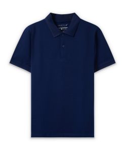 Polo nam cộc tay trơn CF260324 - Xanh navy