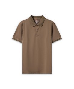 Polo nam cộc tay trơn CF260324 - Nâu
