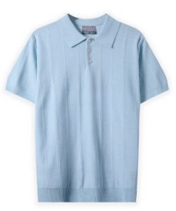 Polo cộc tay dệt kim nam CF260423 - Xanh mint