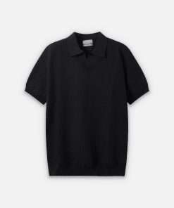 Polo dệt kim Ceffylo cổ V CF260306 - Đen