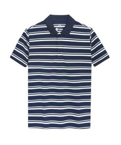 POLO CỘC TAY NAM KẺ NGANG CF - Xanh navy