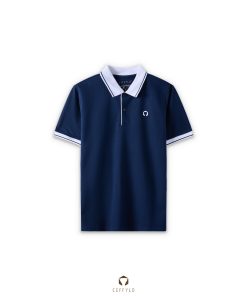 Polo nam phối bo CF260701 - Xanh navy