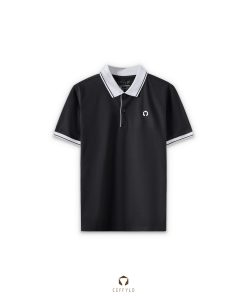 Polo nam phối bo CF260701 - Đen
