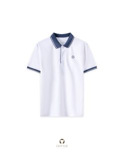 Polo nam phối bo CF260701 - Trắng