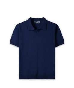 Polo nam dệt kim bo gấu cổ V CF260807 - Xanh navy